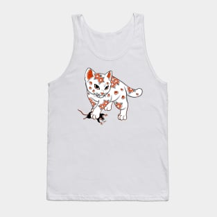 Kawaii tattoed cat Tank Top